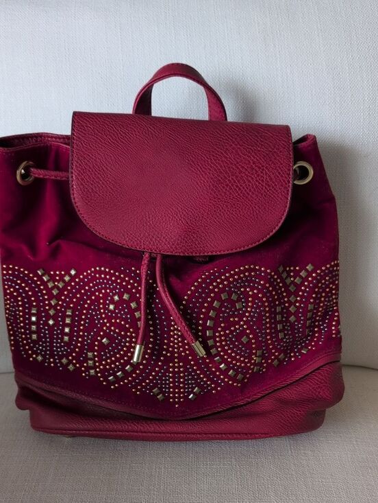 Mellow World Handbags - NWT Mellow World Vegan Embellished Stud Drawstring Backpack Bag